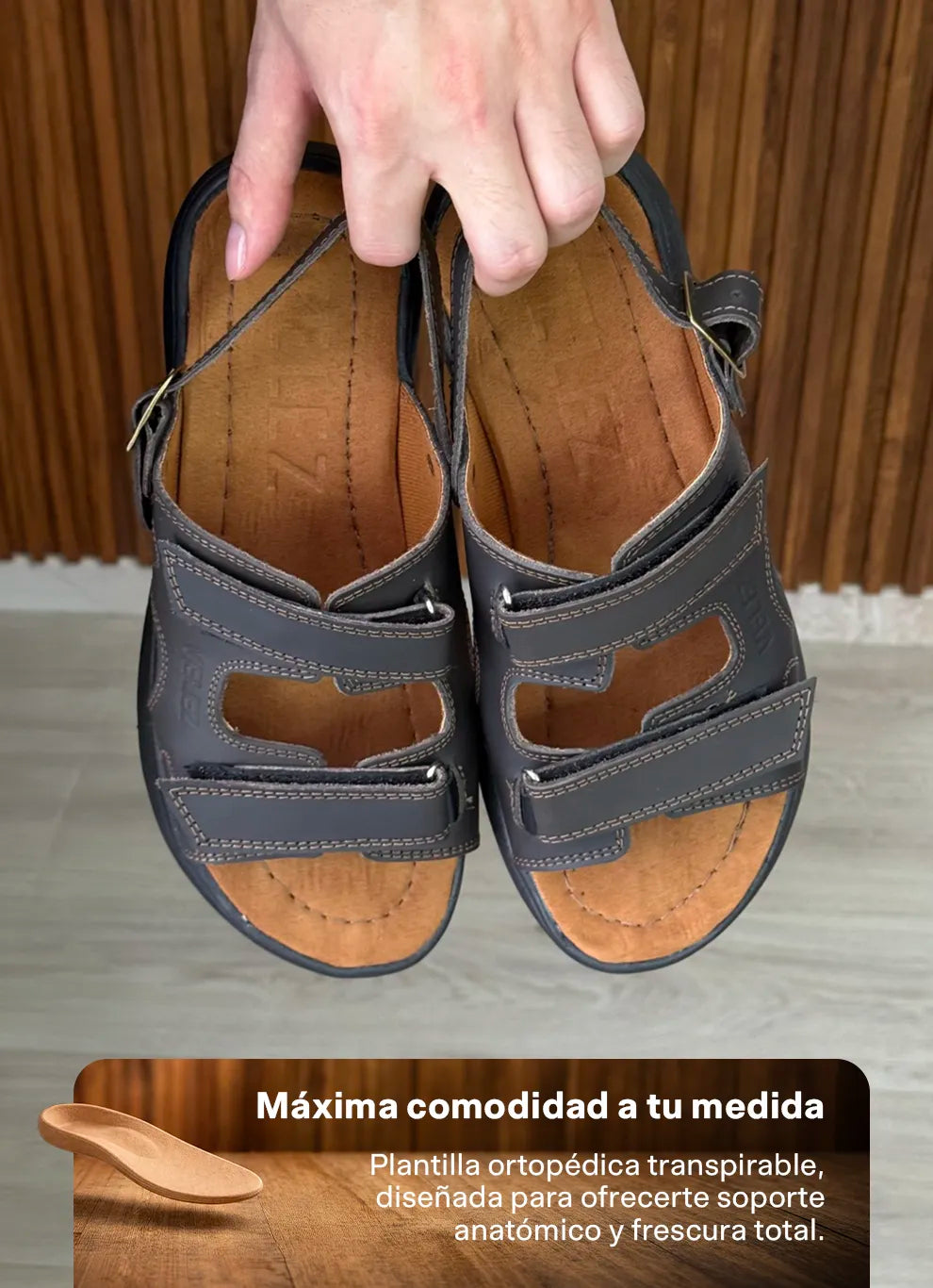 Sandalias casuales hechas en cuero